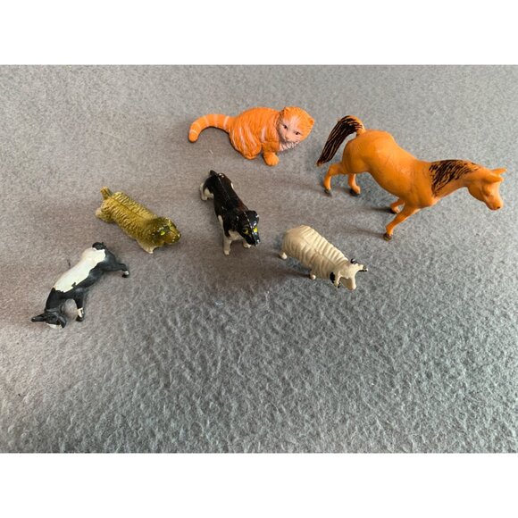 Vintage Plastic Farm & Zoo Animal Figurine Set - 6 Miniatures - Picture 4 of 8